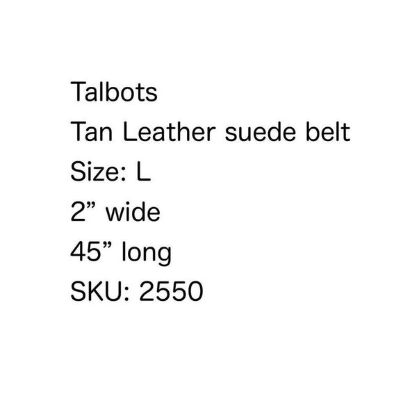 Talbots tan suede leather belt- size L main image 6